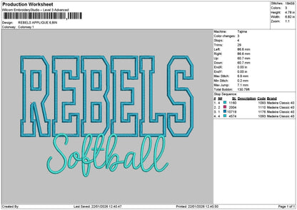 Rebelstext App V2 Embroidery File 6 sizes