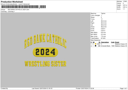 Redbank Text V2 Embroidery File 6 sizes
