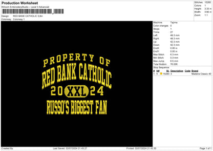 Redbank Text Embroidery File 6 sizes