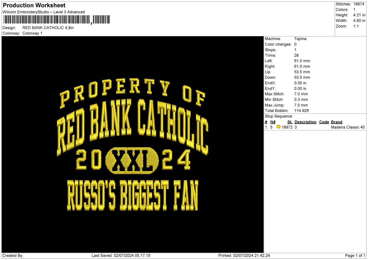 Redbank Text Embroidery File 6 sizes