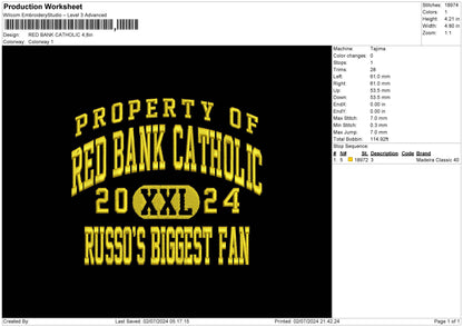 Redbank Text Embroidery File 6 sizes