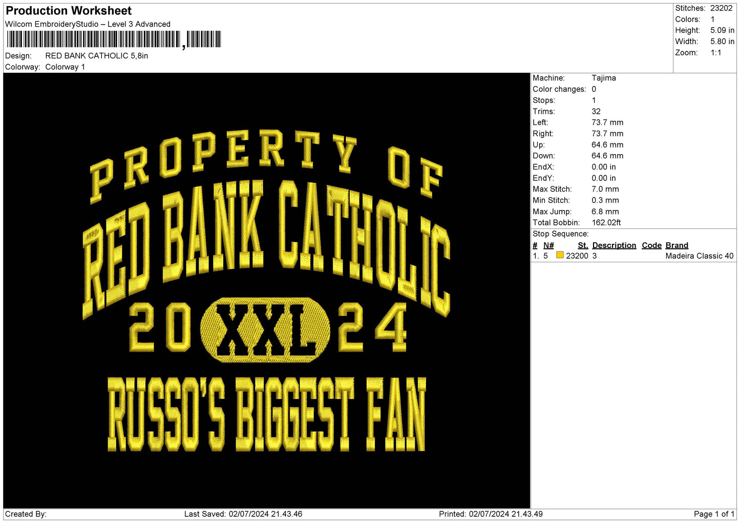 Redbank Text Embroidery File 6 sizes