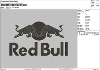 Redbull 1Color Embroidery File 6  sizes