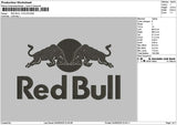 Redbull 1Color Embroidery File 6  sizes