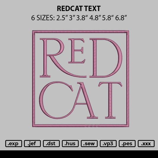 Redcat Embroidery File 6 sizes