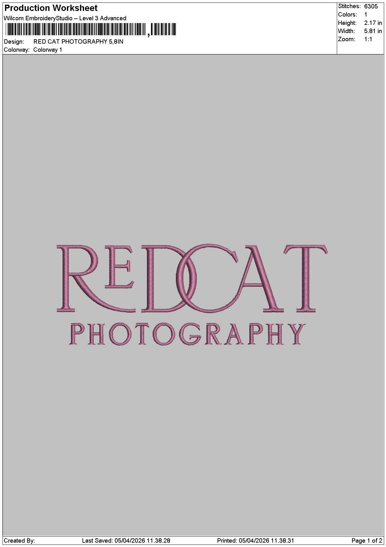 Photographytext 0504 Embroidery File 6 sizes