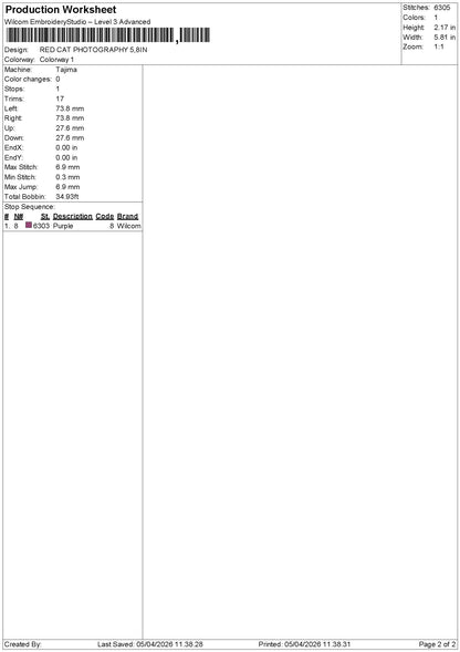 Photographytext 0504 Embroidery File 6 sizes