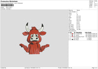 Red Cow Embroidery File 6 sizes