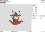 Red Cow Embroidery File 6 sizes