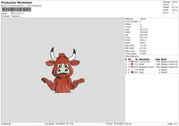 Red Cow Embroidery File 6 sizes