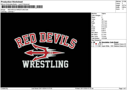 Devilstext 03 Embroidery File 6 sizes
