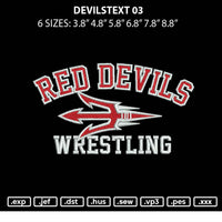 Devilstext 03 Embroidery File 6 sizes