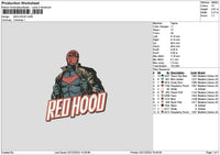 Redhoodtext Embroidery File 6 sizes