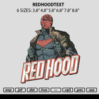 Redhoodtext Embroidery File 6 sizes