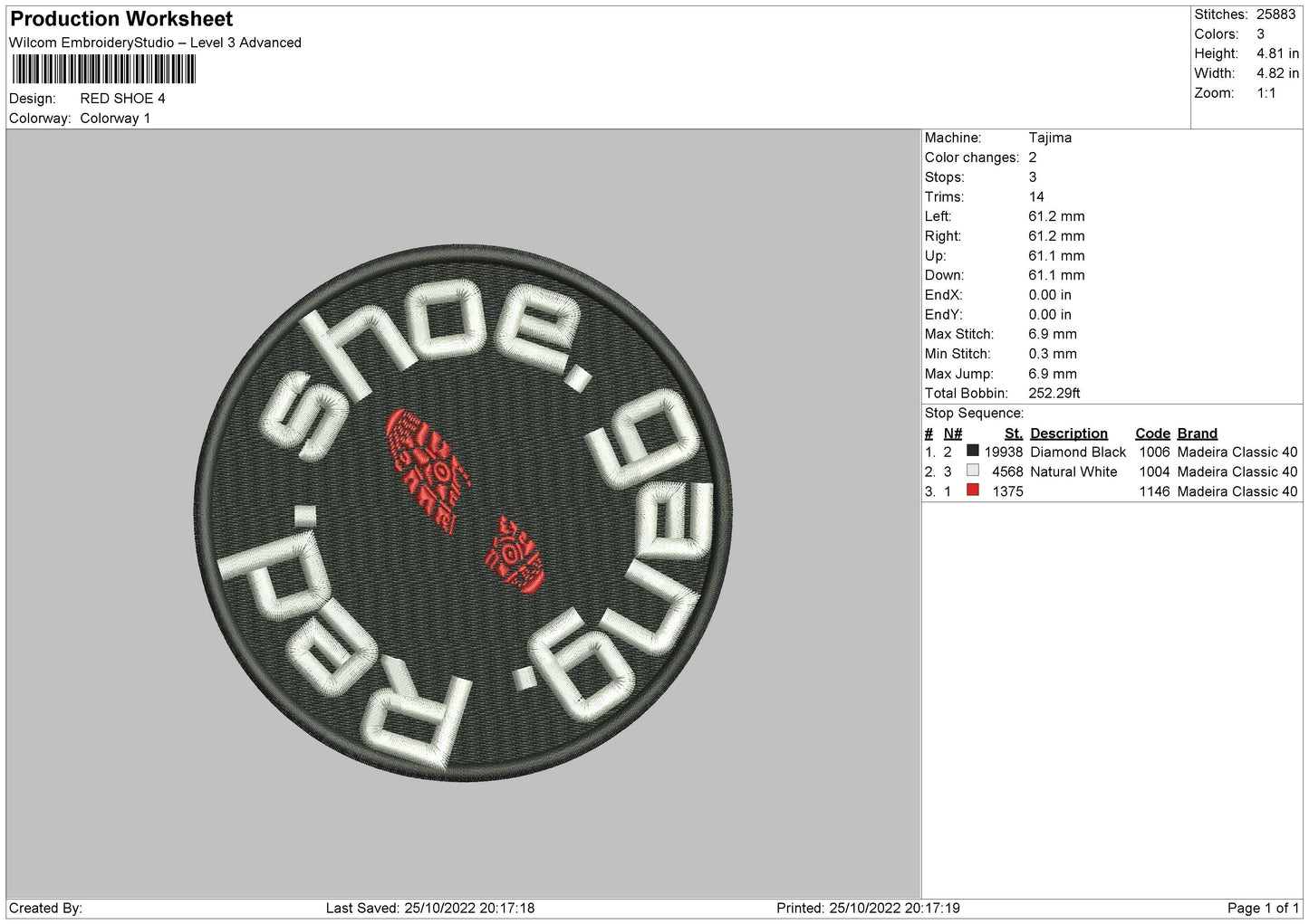 Red Shoes Embroidery File 6 sizes