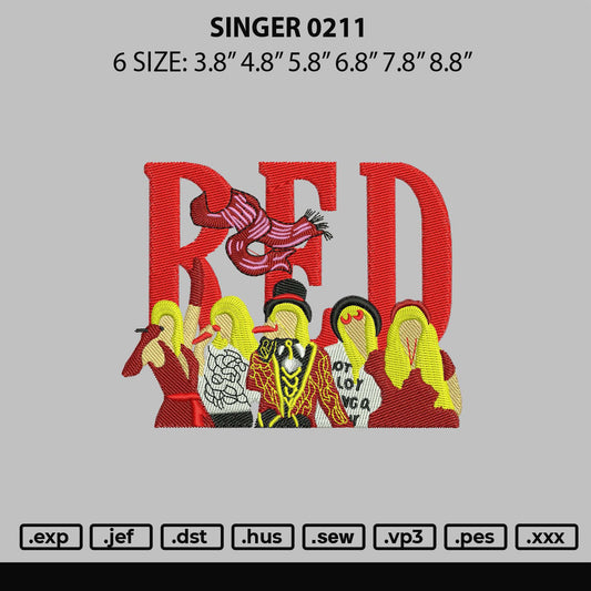 Singer 0211 Embroidery File 6 sizes