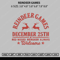 Reindeer Games Embroidery File 6 sizes