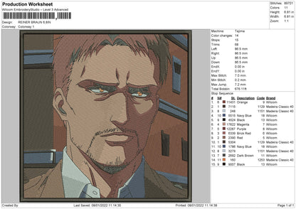 Reiner Braun Embroidery File 4 size