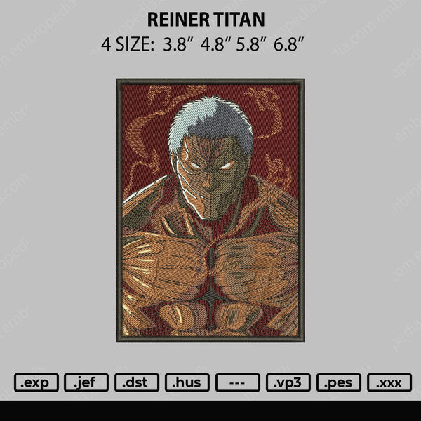 Reiner Titan Embroidery File 4 size