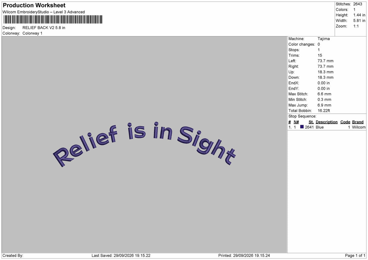 Relief Text Embroidery Machine Design 2 Files