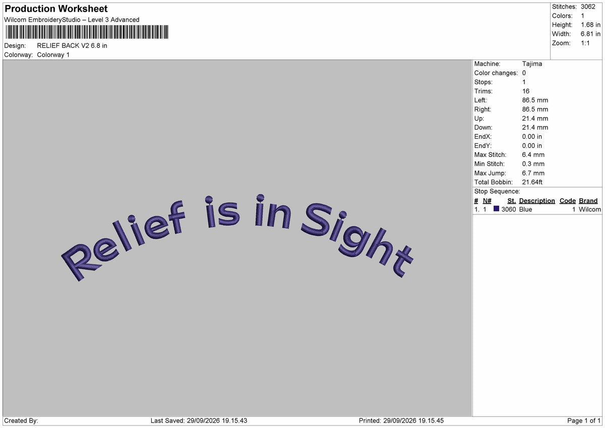 Relief Text Embroidery Machine Design 2 Files