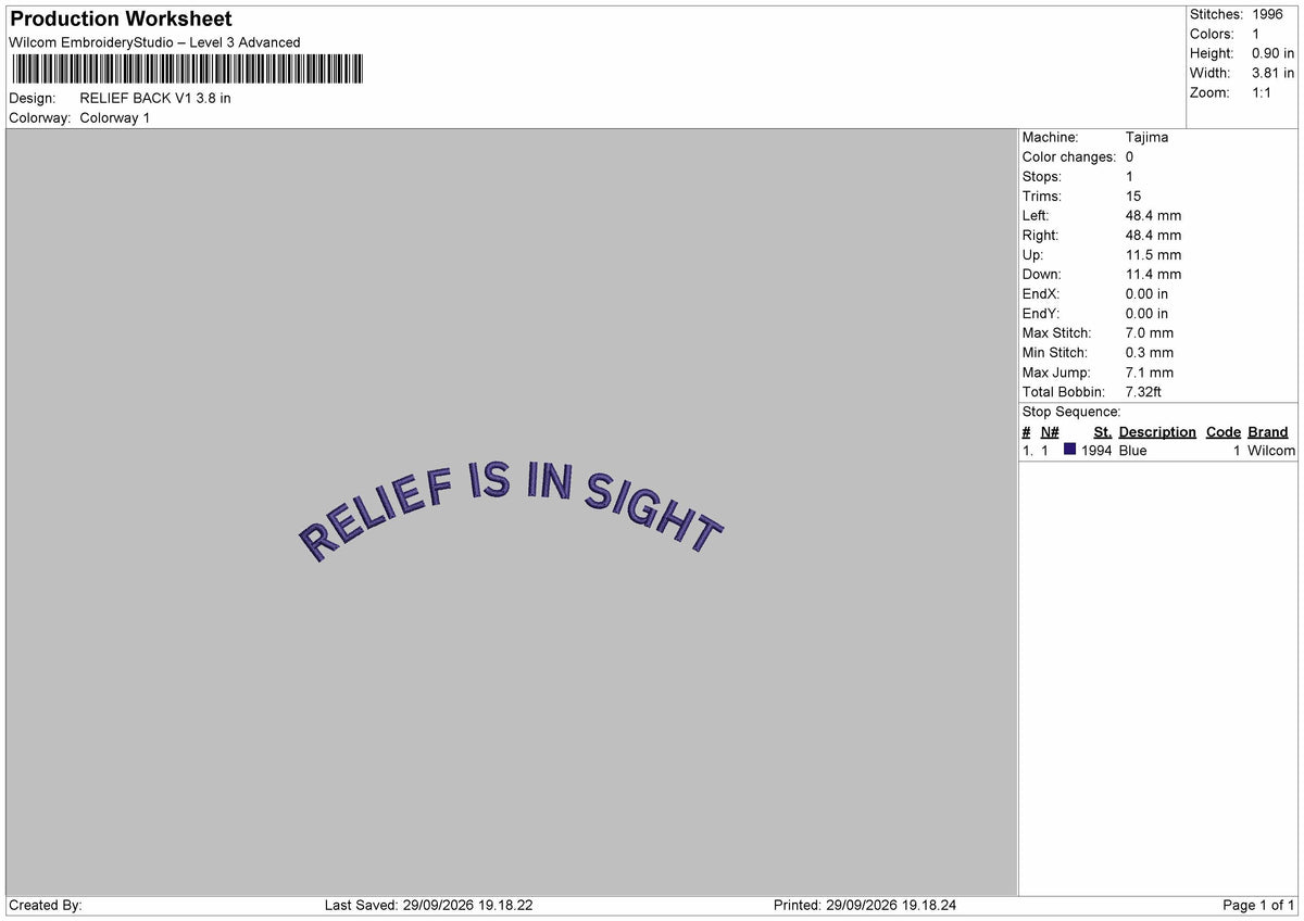 Relief Text Embroidery Machine Design 2 Files