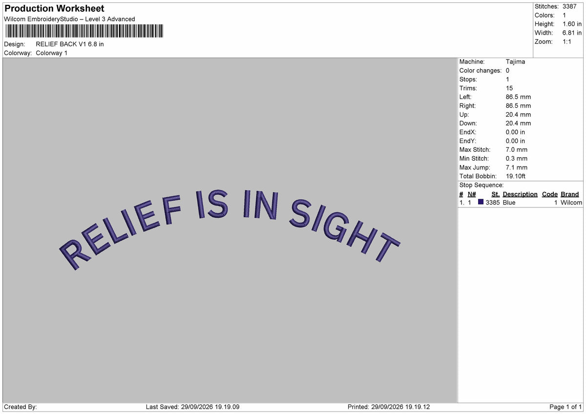 Relief Text Embroidery Machine Design 2 Files