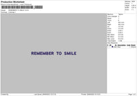 Remember To Smile Embroidery File 4 sizes