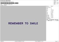 Remember To Smile Embroidery File 4 sizes