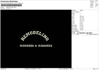 Remodelingtext Embroidery File 6 sizes