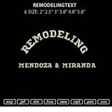 Remodelingtext Embroidery File 6 sizes