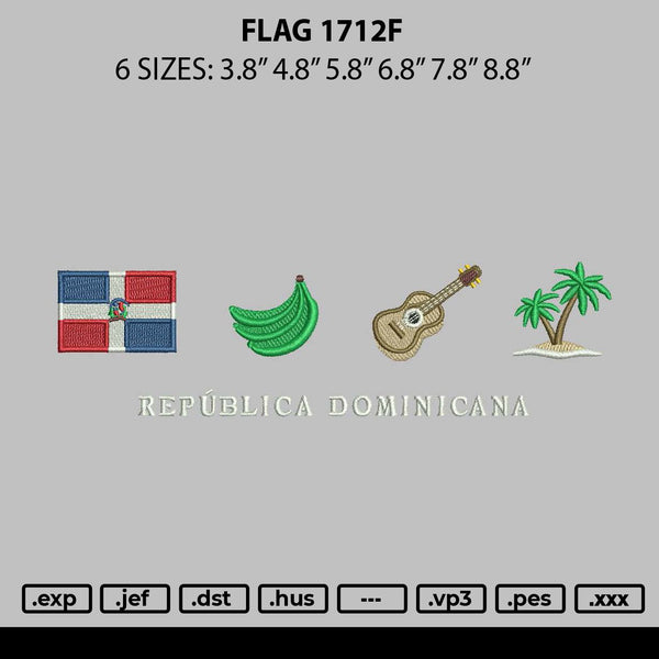 Flag 1712f Embroidery File 6 sizes