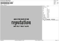 Reputationtext 02 Embroidery File 6 sizes