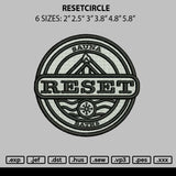 Resetcircle Embroidery File 6 sizes