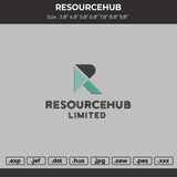 RESOURCEHUB Logo Embroidery File 6 sizes