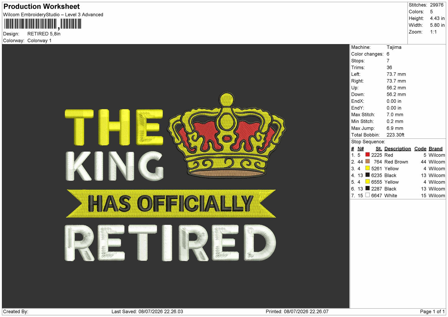 Retiredtext Embroidery Machine Design File 6 sizes