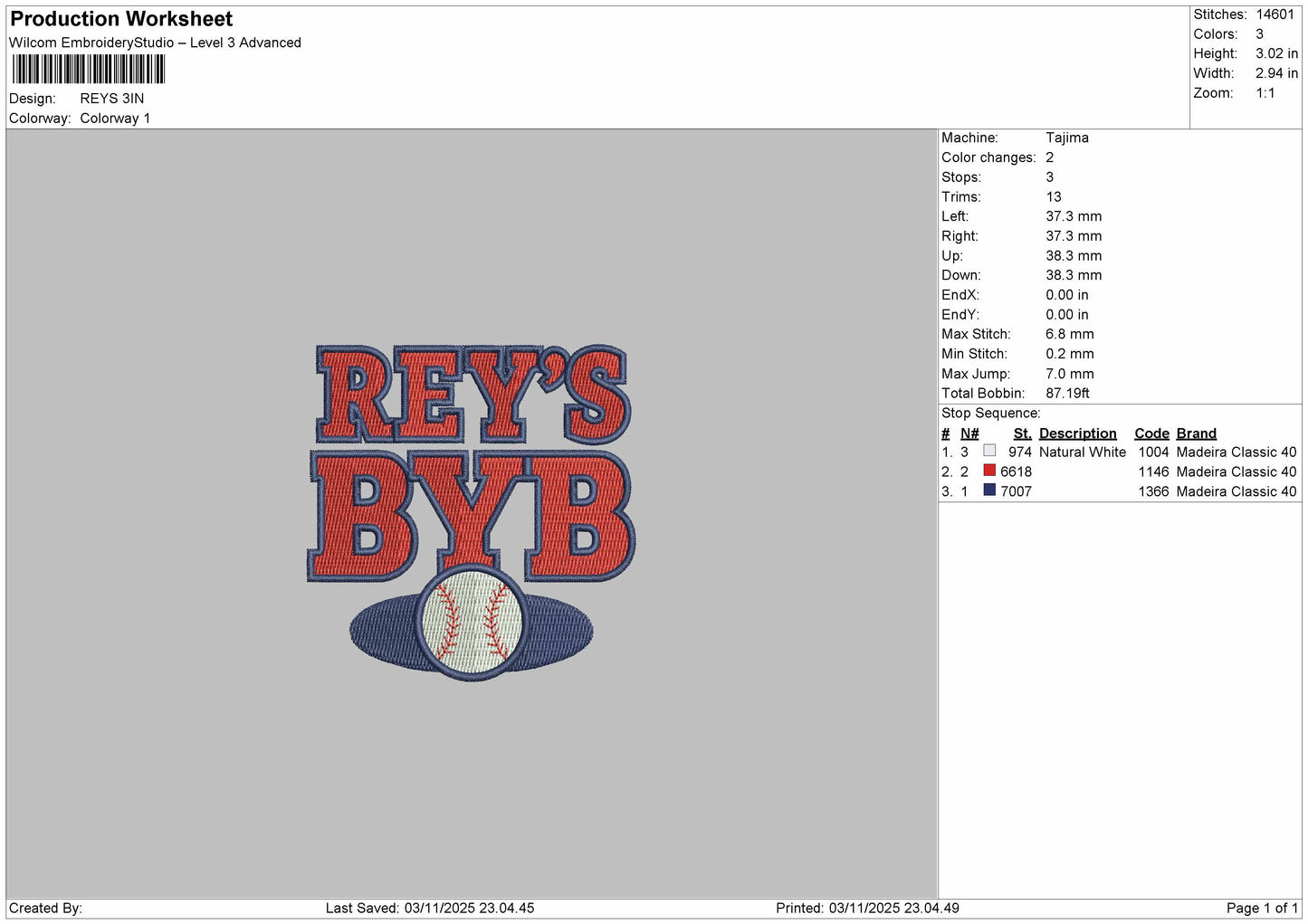 REY'S Embroidery File 6 sizes