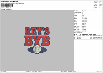 REY'S Embroidery File 6 sizes