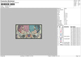 Rezero Embroidery File 4 size
