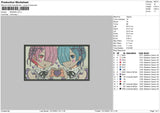 Rezero Embroidery File 4 size