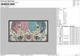 Rezero Embroidery File 4 size