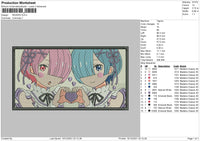 Rezero Embroidery File 4 size