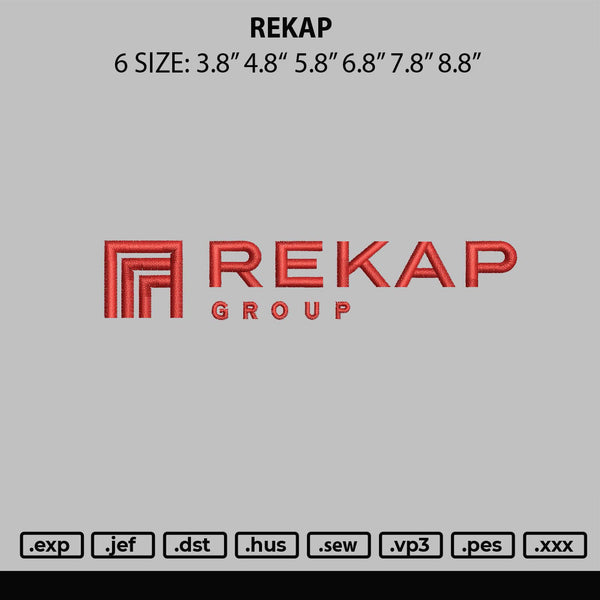 Rekap Embroidery File 6 sizes