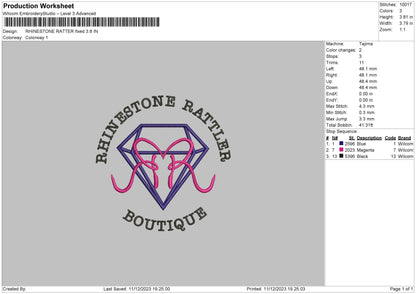 Ratter Embroidery File 6 sizes