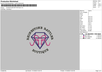 Ratter Embroidery File 6 sizes