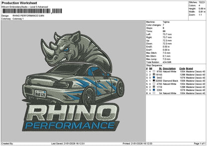 Rhinotext Embroidery File 6 sizes