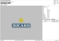 Ricard Embroidery File 4 sizes