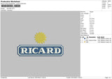 Ricard Embroidery File 4 sizes