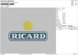 Ricard Embroidery File 4 sizes