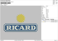 Ricard Embroidery File 4 sizes
